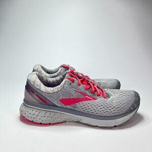 Brooks Ghost 11 Gray Pink Performance Running Training Shoes Women's Size 8